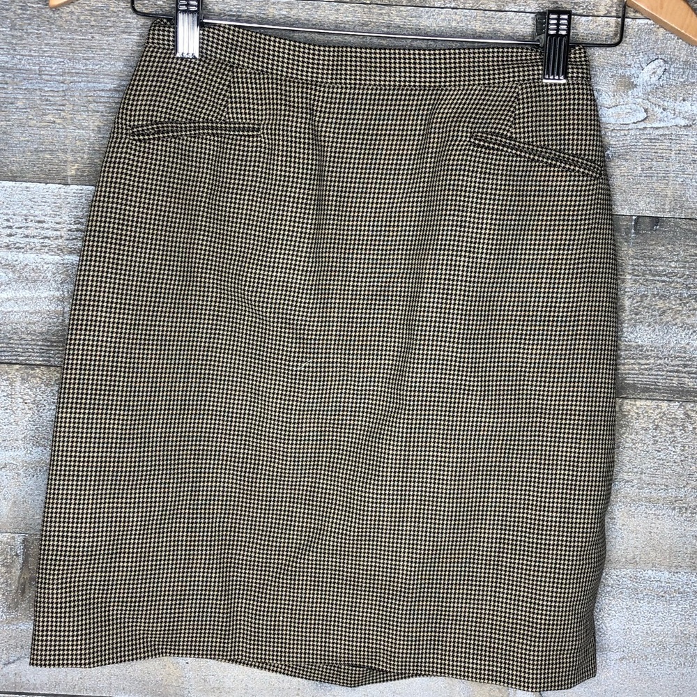 Ann Taylor Loft petites vintage wool mohair plaid mini skirt 4P